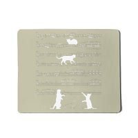 Musician Cat Lover Funny Cute Kitty Playing Music Note Clef Mousepad