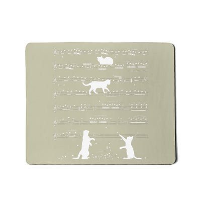 Musician Cat Lover Funny Cute Kitty Playing Music Note Clef Mousepad