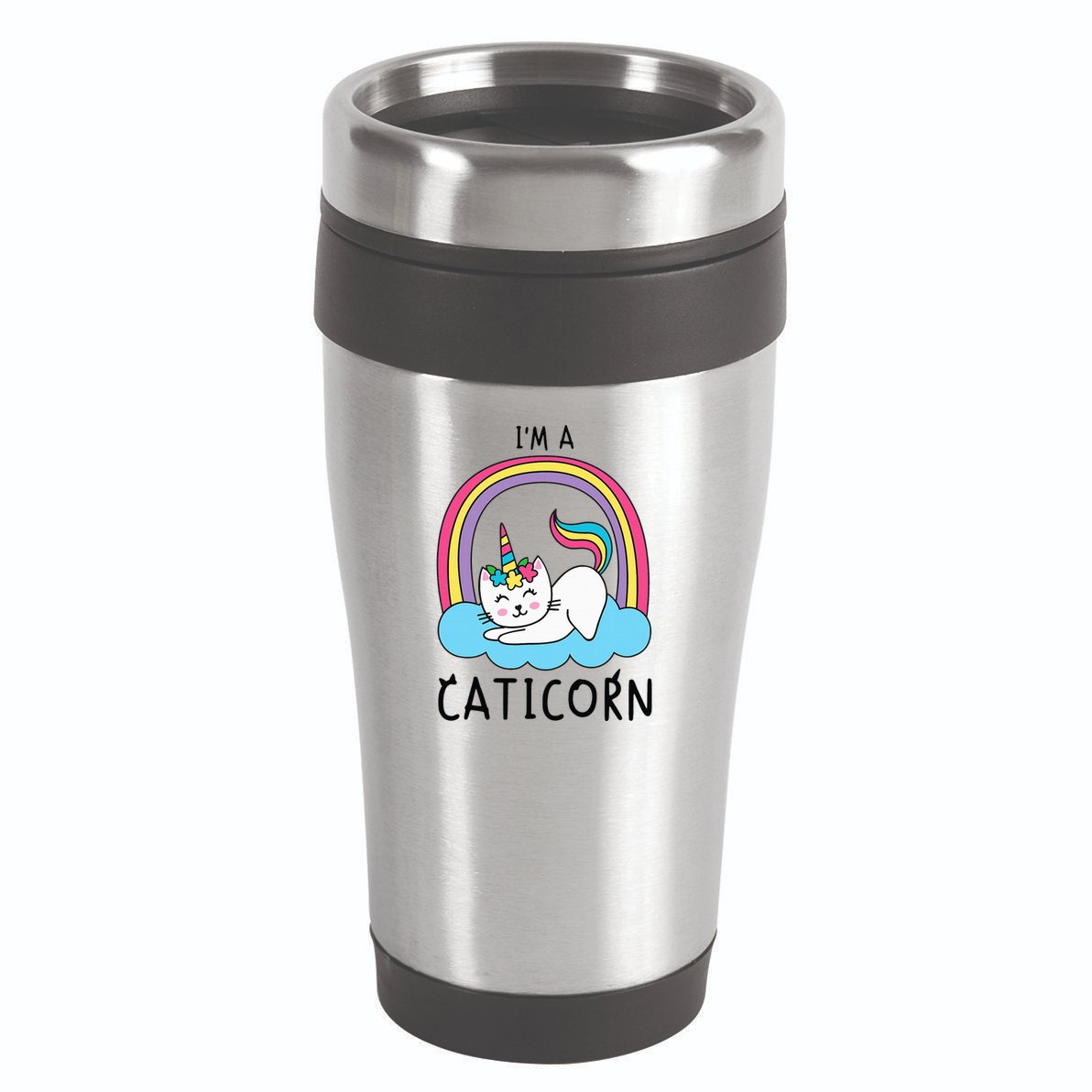 Magical Cat Lover Unicorn Rainbow Design 16oz Travel Tumbler