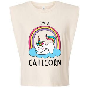 Magical Cat Lover Unicorn Rainbow Design Garment-Dyed Women's Muscle Tee