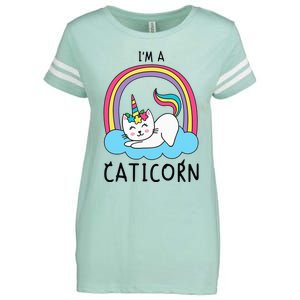 Magical Cat Lover Unicorn Rainbow Design Enza Ladies Jersey Football T-Shirt