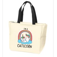 Magical Cat Lover Unicorn Rainbow Design Zip Tote Bag