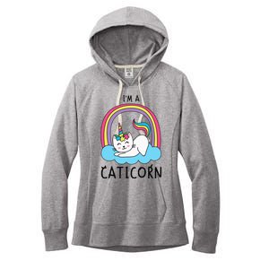 Magical Cat Lover Unicorn Rainbow Design Women's Fleece Hoodie