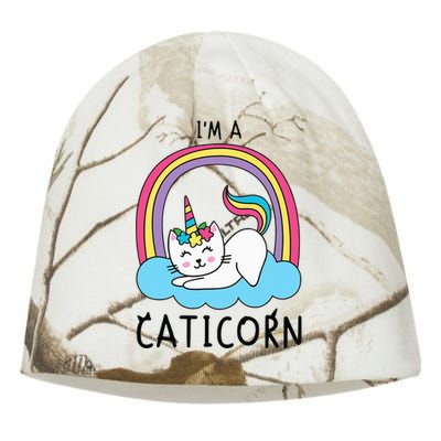 Magical Cat Lover Unicorn Rainbow Design Kati - Camo Knit Beanie