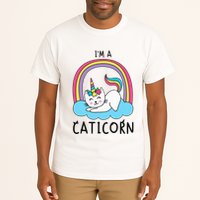 Magical Cat Lover Unicorn Rainbow Design Tall T-Shirt