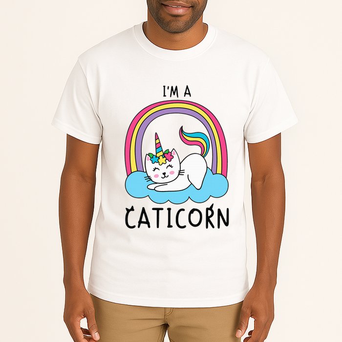 Magical Cat Lover Unicorn Rainbow Design Tall T-Shirt