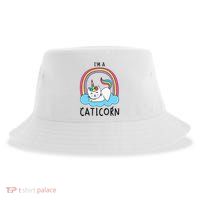 Magical Cat Lover Unicorn Rainbow Design Sustainable Bucket Hat