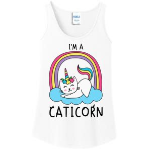 Magical Cat Lover Unicorn Rainbow Design Ladies Essential Tank