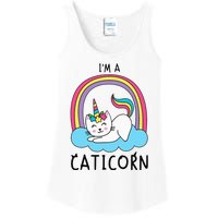 Magical Cat Lover Unicorn Rainbow Design Ladies Essential Tank