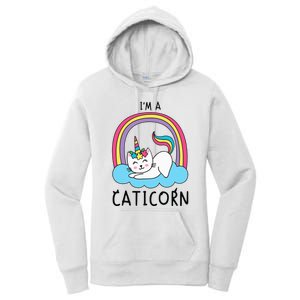 Magical Cat Lover Unicorn Rainbow Design Women's Pullover Hoodie