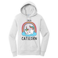 Magical Cat Lover Unicorn Rainbow Design Women's Pullover Hoodie