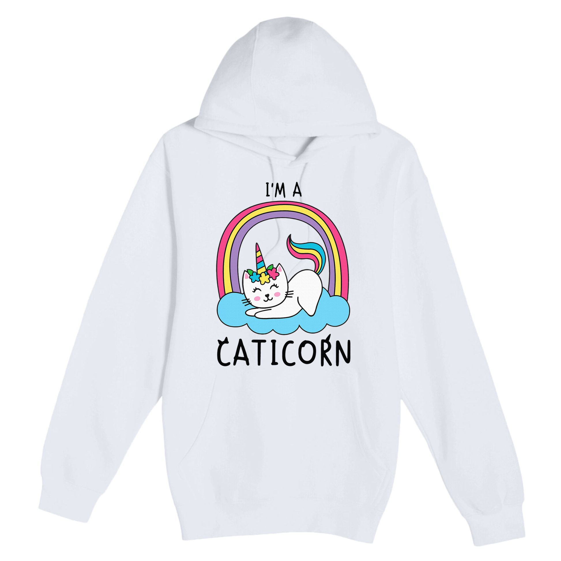 Magical Cat Lover Unicorn Rainbow Design Premium Pullover Hoodie