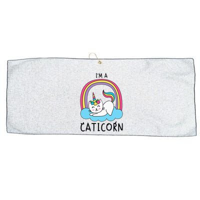 Magical Cat Lover Unicorn Rainbow Design Large Microfiber Waffle Golf Towel