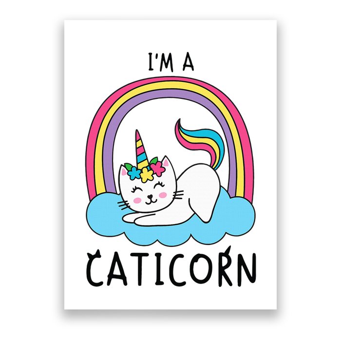 Magical Cat Lover Unicorn Rainbow Design Poster