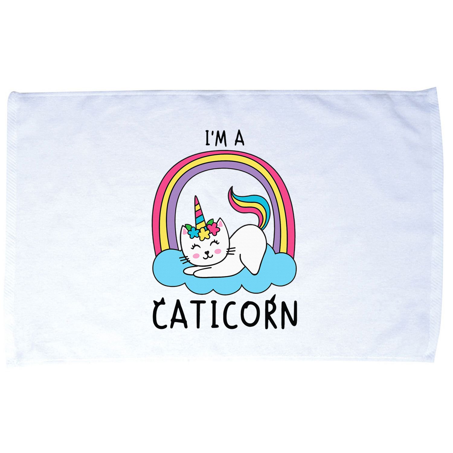 Magical Cat Lover Unicorn Rainbow Design Microfiber Hand Towel