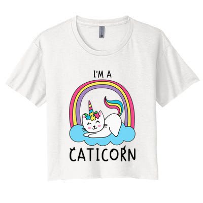 Magical Cat Lover Unicorn Rainbow Design Crop Top
