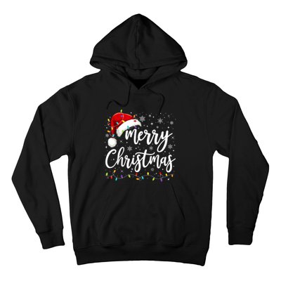 Merry Christmas Lights Red Santa Hat Xmas Family Hoodie