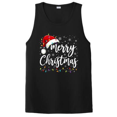 Merry Christmas Lights Red Santa Hat Xmas Family PosiCharge Competitor Tank