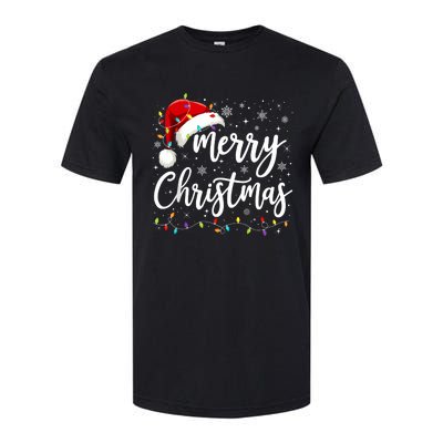 Merry Christmas Lights Red Santa Hat Xmas Family Softstyle CVC T-Shirt