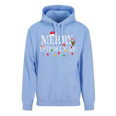 Merry Christmas Lights Santa Hat Xmas Family Unisex Surf Hoodie