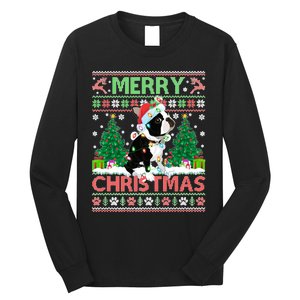 Merry Christmas Lighting Ugly Boston Terrier Christmas Premium Long Sleeve Shirt