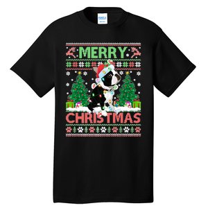 Merry Christmas Lighting Ugly Boston Terrier Christmas Premium Tall T-Shirt