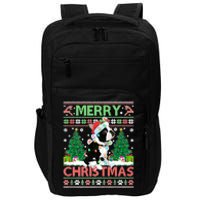 Merry Christmas Lighting Ugly Boston Terrier Christmas Premium Impact Tech Backpack