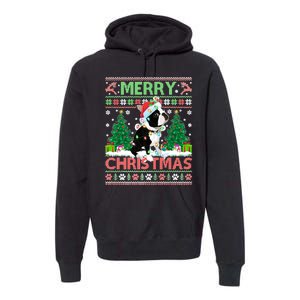 Merry Christmas Lighting Ugly Boston Terrier Christmas Premium Premium Hoodie