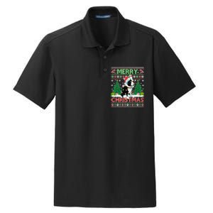 Merry Christmas Lighting Ugly Boston Terrier Christmas Premium Dry Zone Grid Polo