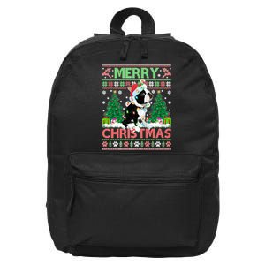 Merry Christmas Lighting Ugly Boston Terrier Christmas Premium 16 in Basic Backpack