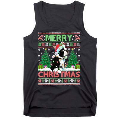 Merry Christmas Lighting Ugly Boston Terrier Christmas Premium Tank Top