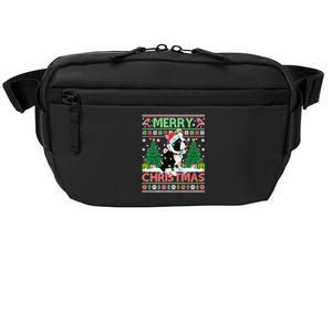 Merry Christmas Lighting Ugly Boston Terrier Christmas Premium Crossbody Pack