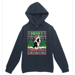 Merry Christmas Lighting Ugly Boston Terrier Christmas Premium Urban Pullover Hoodie