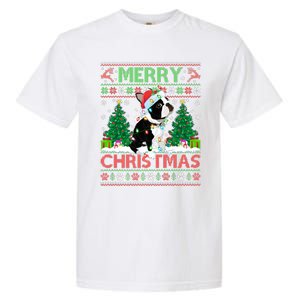 Merry Christmas Lighting Ugly Boston Terrier Christmas Premium Garment-Dyed Heavyweight T-Shirt