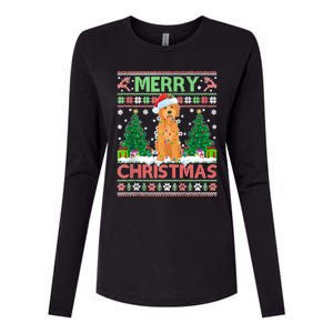 Merry Christmas Lighting Ugly Goldendoodle Christmas Tank Top Womens Cotton Relaxed Long Sleeve T-Shirt