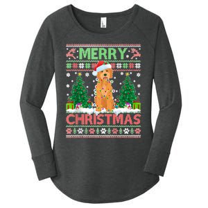 Merry Christmas Lighting Ugly Goldendoodle Christmas Tank Top Women's Perfect Tri Tunic Long Sleeve Shirt