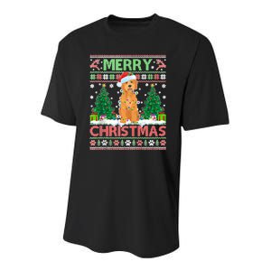 Merry Christmas Lighting Ugly Goldendoodle Christmas Tank Top Youth Performance Sprint T-Shirt