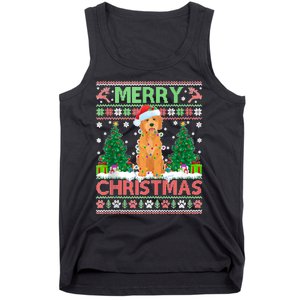 Merry Christmas Lighting Ugly Goldendoodle Christmas Tank Top Tank Top