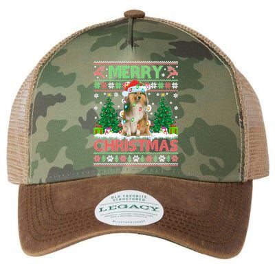 Merry Christmas Lighting Ugly Sheltie Christmas Premium Legacy Tie Dye Trucker Hat