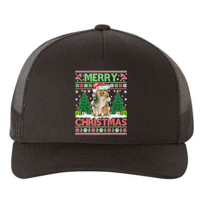 Merry Christmas Lighting Ugly Sheltie Christmas Premium Yupoong Adult 5-Panel Trucker Hat