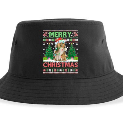 Merry Christmas Lighting Ugly Sheltie Christmas Premium Sustainable Bucket Hat