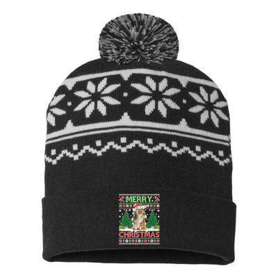 Merry Christmas Lighting Ugly Sheltie Christmas Premium USA-Made Snowflake Beanie