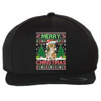 Merry Christmas Lighting Ugly Sheltie Christmas Premium Wool Snapback Cap