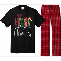 Merry Christmas Leopard Buffalo Red Plaid Santa Family Xmas Pajama Set