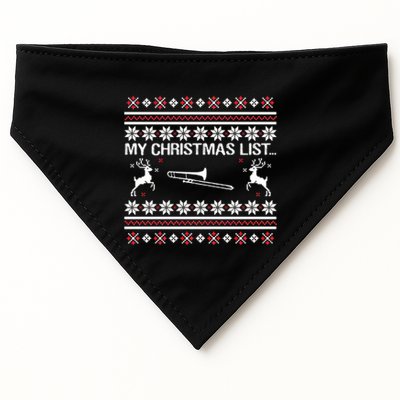 My Chrismas List Ugly USA-Made Doggie Bandana