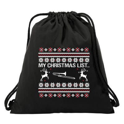My Chrismas List Ugly Drawstring Bag