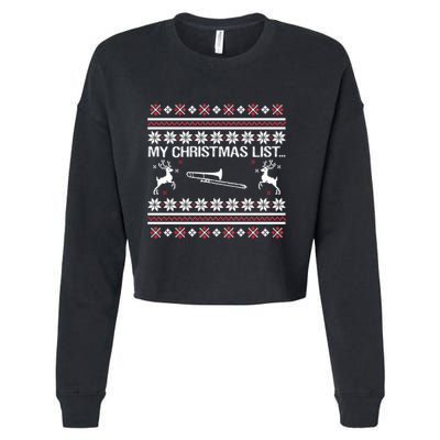My Chrismas List Ugly Cropped Pullover Crew