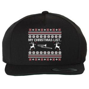 My Chrismas List Ugly Wool Snapback Cap