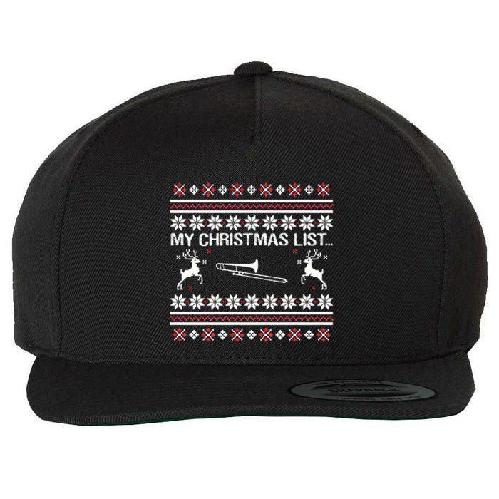 My Chrismas List Ugly Wool Snapback Cap
