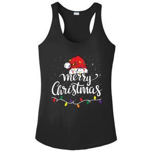 Merry Christmas Lights Red Santa Hat Xmas Family Ladies PosiCharge Competitor Racerback Tank